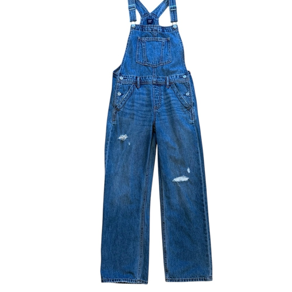 GAP GAP Kids Overalls Girls Size 12 Distressed Blue Denim Overalls